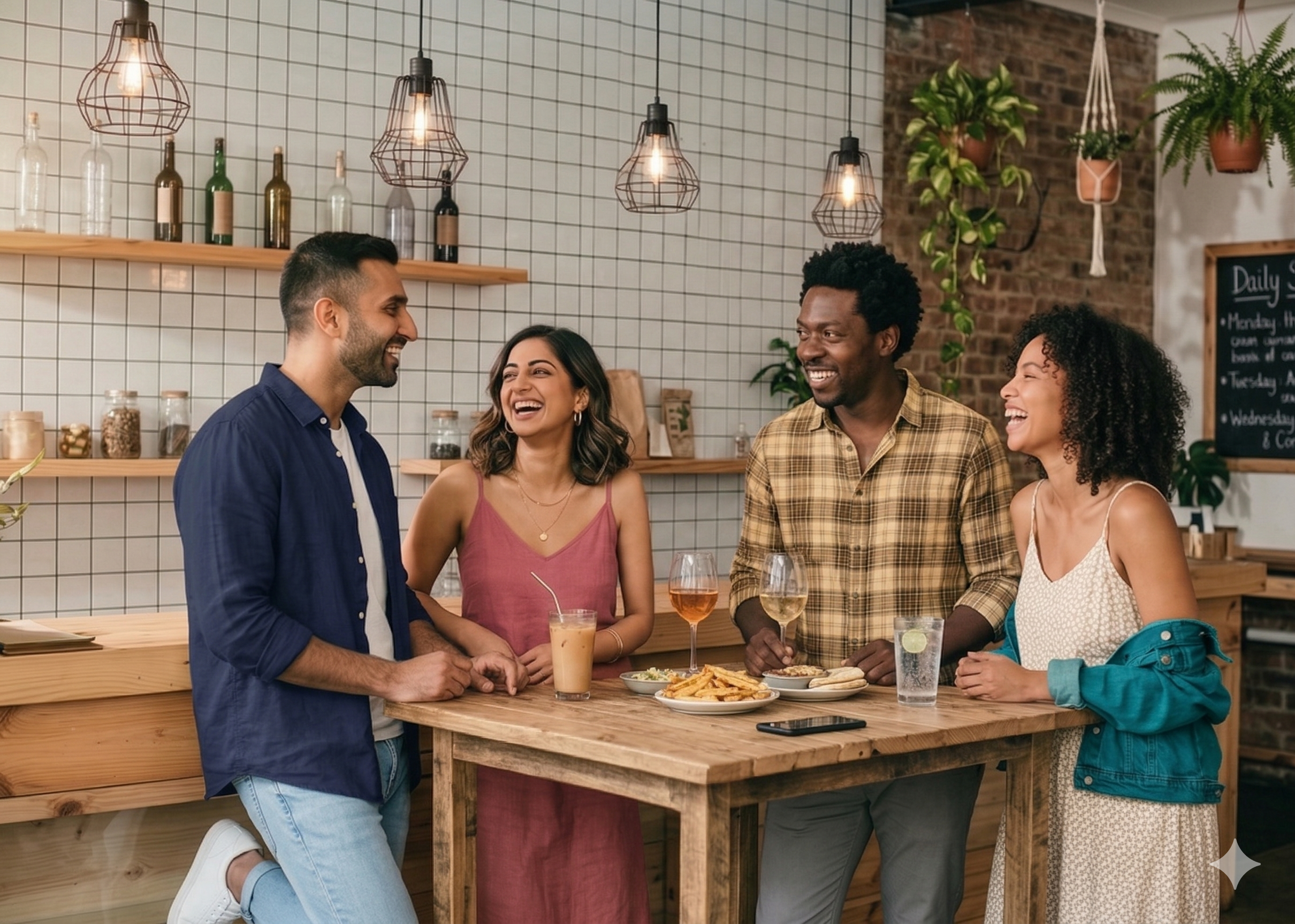 Friends celebrating together